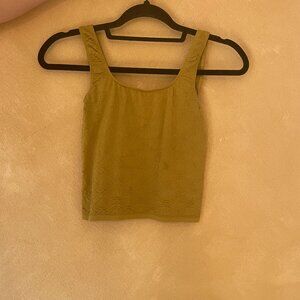 Anthropologie Textured Knit Crop Tank. Mustard yellow.